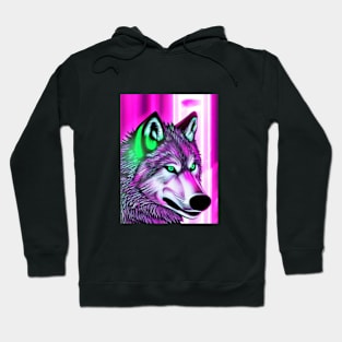 wolf cyberpunk full color Hoodie